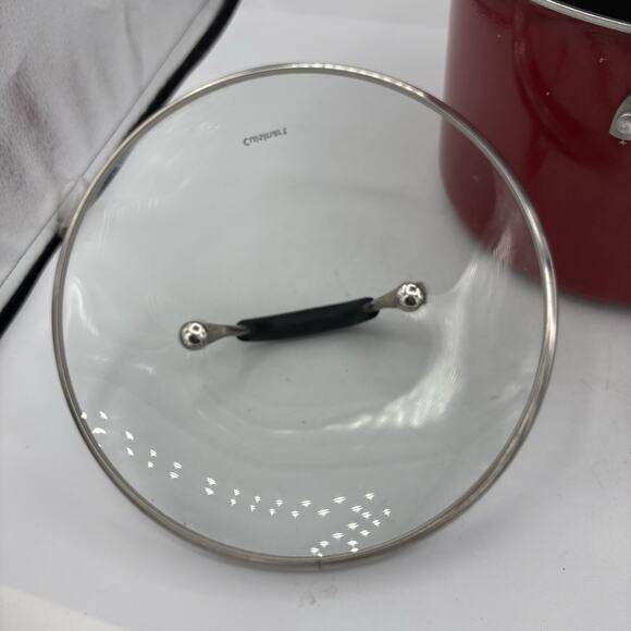 Cuisinart Stockpot 6 Quart Red 5566-22R with Glass Lid Cover Non-Stick - Picture 7 of 13